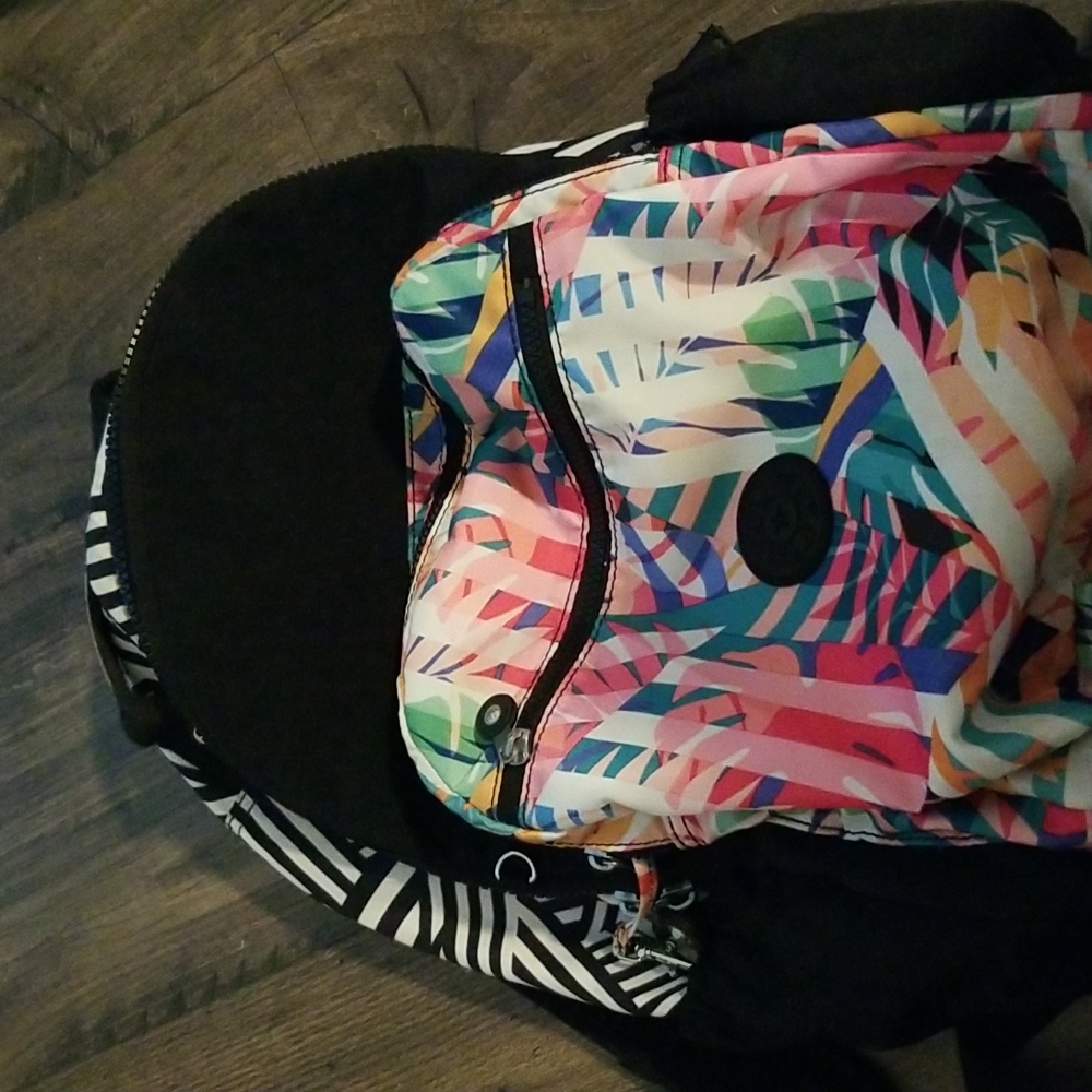 Kipling Full Size Backpack Black & Colorful Beaut… - image 3